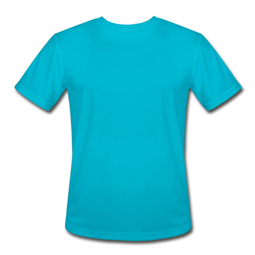 Customizable Men’s Moisture Wicking Performance T-Shirt add your own photos, images, designs, quotes, texts and more - turquoise