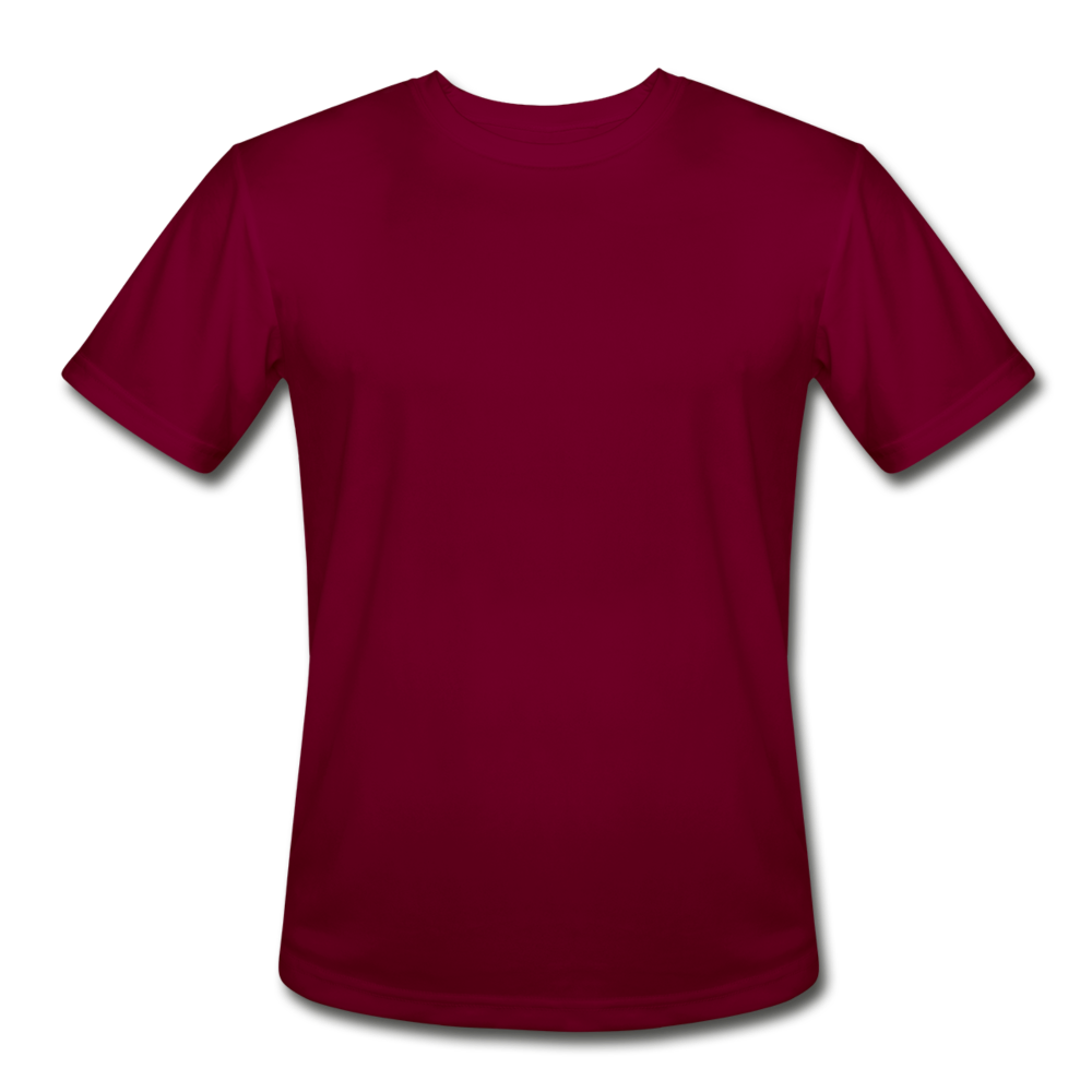 Customizable Men’s Moisture Wicking Performance T-Shirt add your own photos, images, designs, quotes, texts and more - burgundy