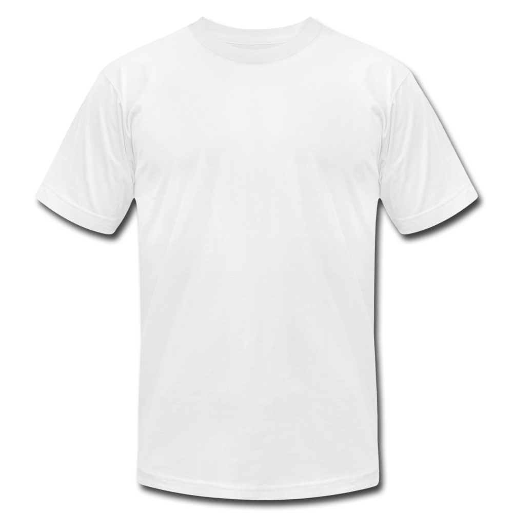 Customizable Unisex Jersey T-Shirt by Bella + Canvas add your own photos, images, designs, quotes, texts and more - white