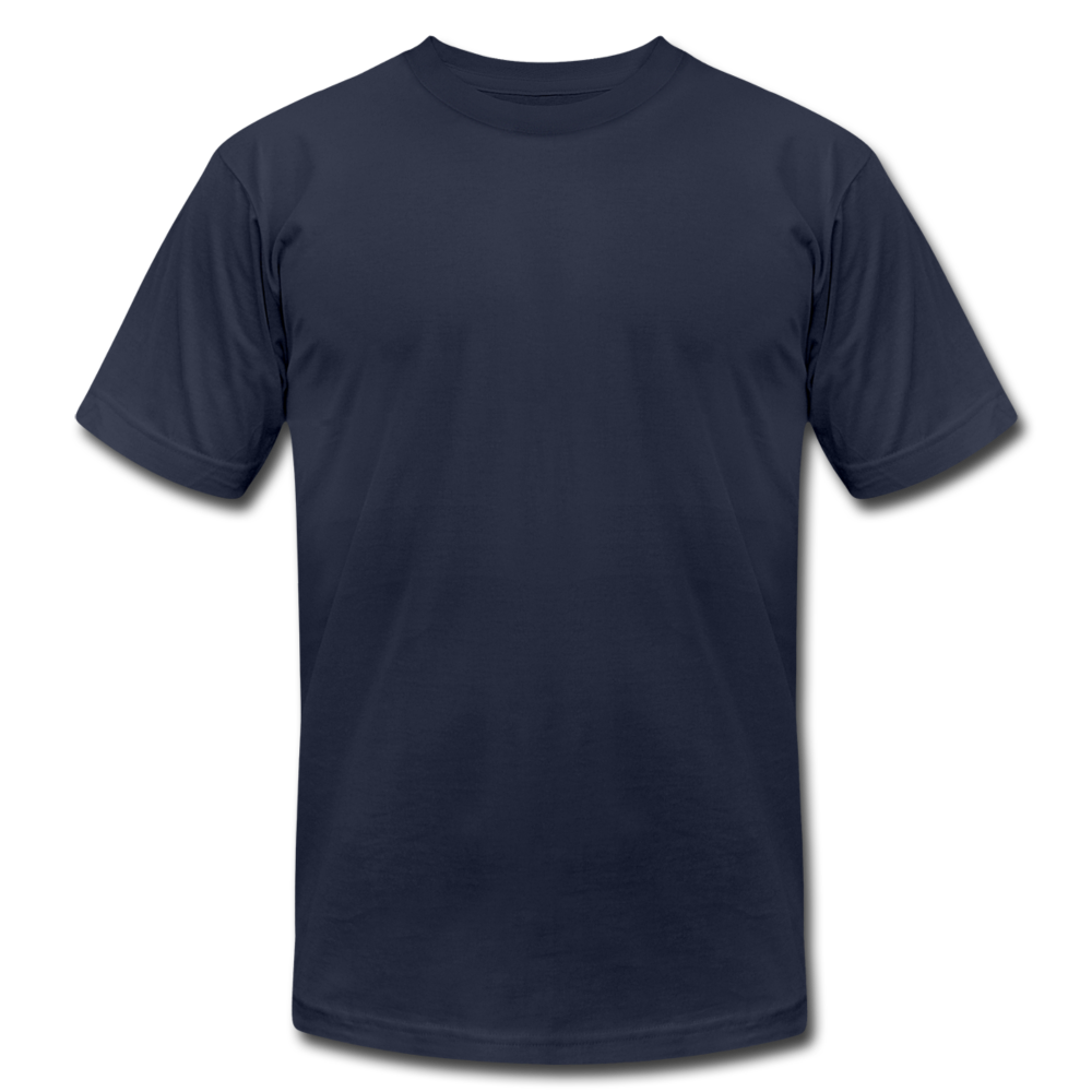 Customizable Unisex Jersey T-Shirt by Bella + Canvas add your own photos, images, designs, quotes, texts and more - navy