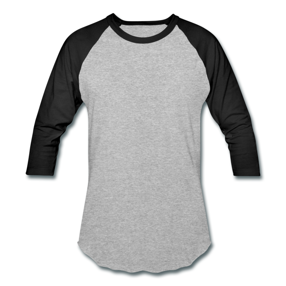 Customizable Baseball T-Shirt add your own photos, images, designs, quotes, texts and more - heather gray/black