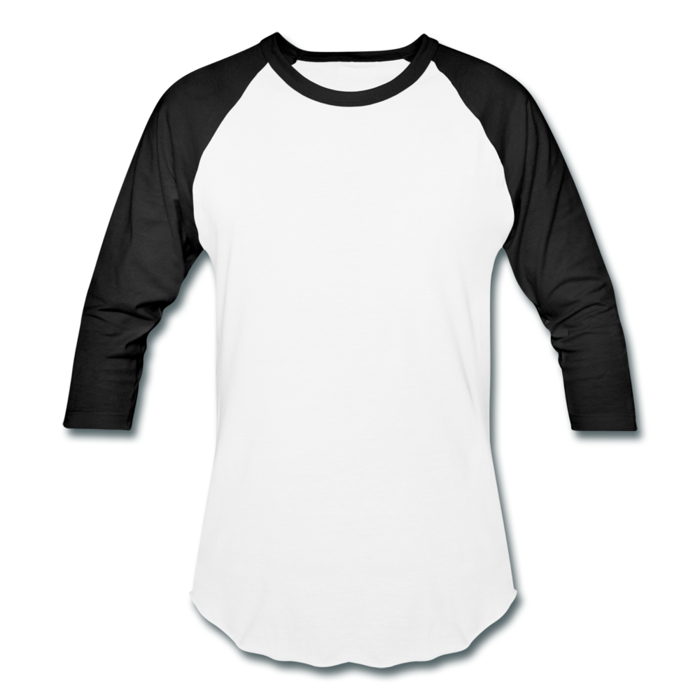 Customizable Baseball T-Shirt add your own photos, images, designs, quotes, texts and more - white/black