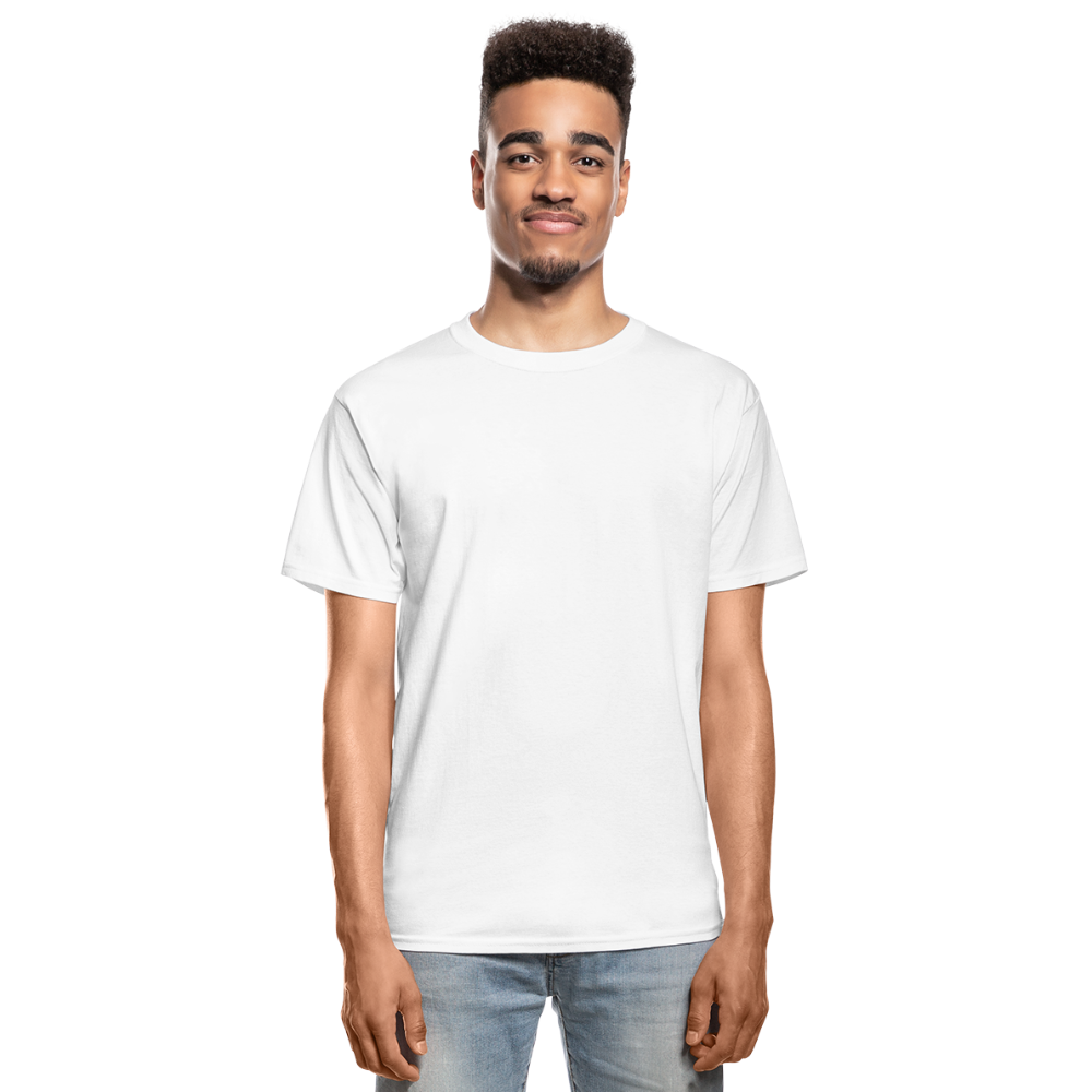 Customizable Hanes Adult Tagless T-Shirt add your own photos, images, designs, quotes, texts and more - white