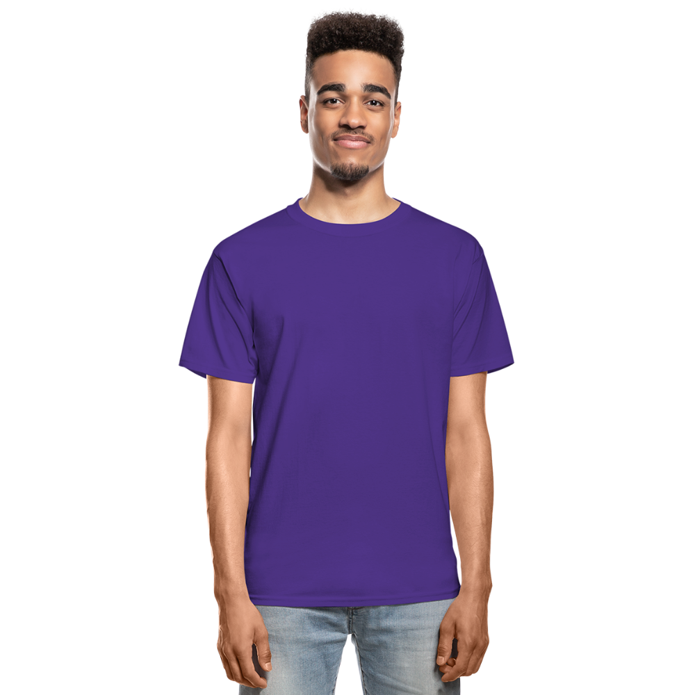 Customizable Hanes Adult Tagless T-Shirt add your own photos, images, designs, quotes, texts and more - purple