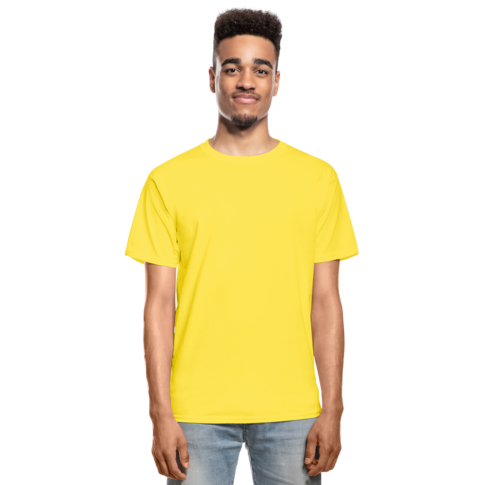 Customizable Hanes Adult Tagless T-Shirt add your own photos, images, designs, quotes, texts and more - yellow