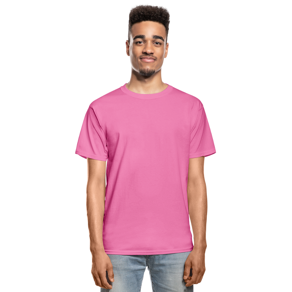 Customizable Hanes Adult Tagless T-Shirt add your own photos, images, designs, quotes, texts and more - hot pink