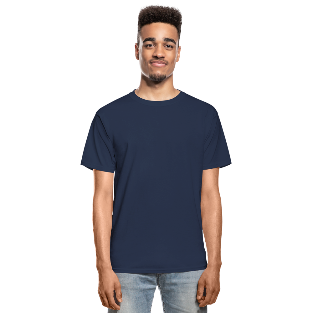 Customizable Hanes Adult Tagless T-Shirt add your own photos, images, designs, quotes, texts and more - navy