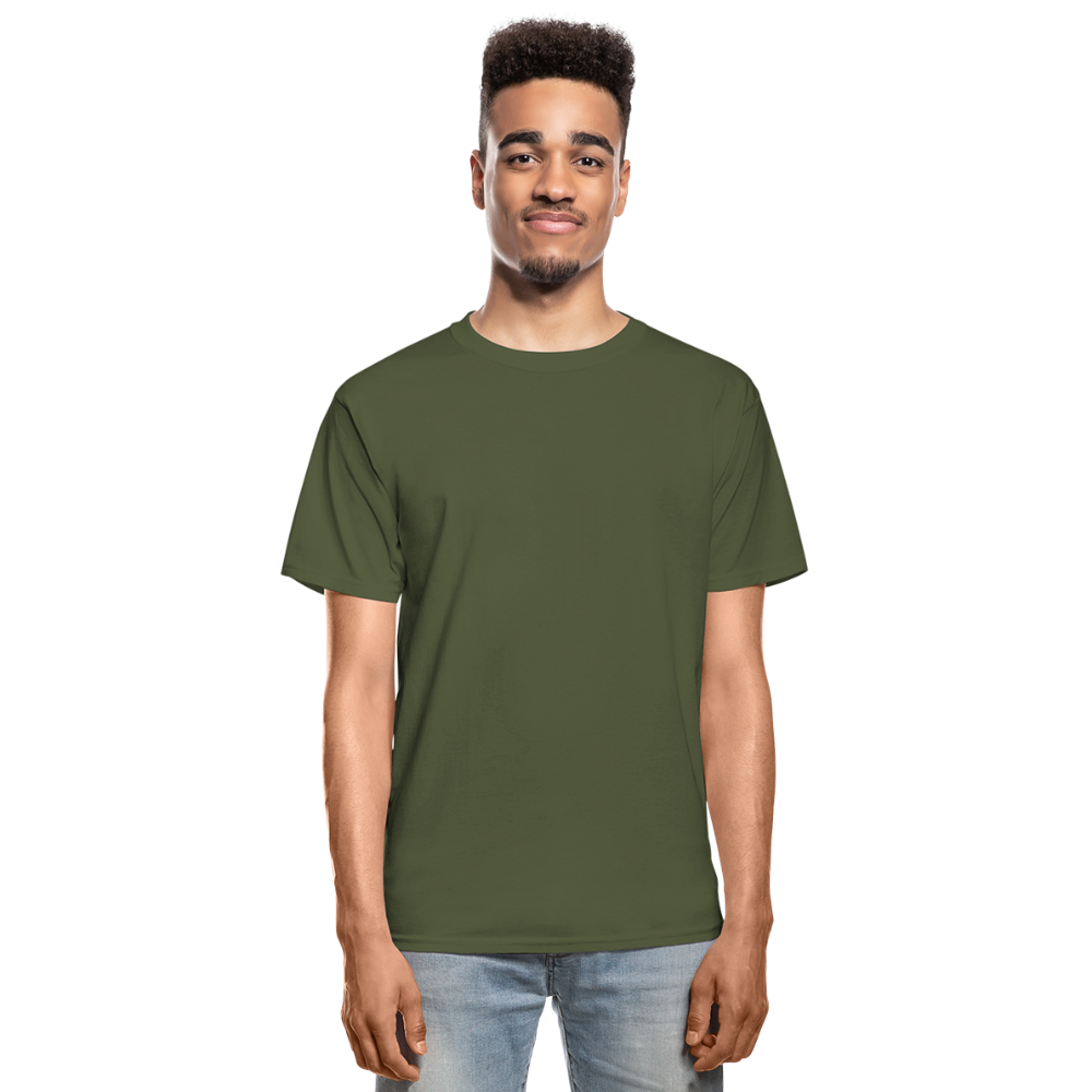 Customizable Hanes Adult Tagless T-Shirt add your own photos, images, designs, quotes, texts and more - military green