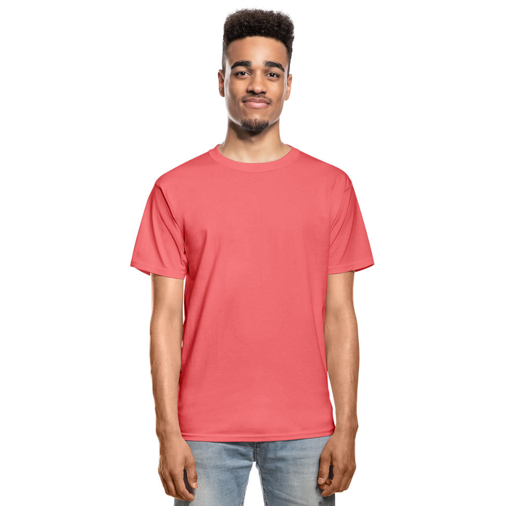 Customizable Hanes Adult Tagless T-Shirt add your own photos, images, designs, quotes, texts and more - coral