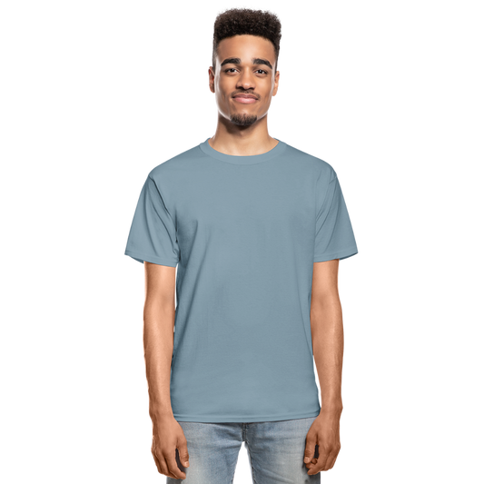 Customizable Hanes Adult Tagless T-Shirt add your own photos, images, designs, quotes, texts and more - stonewash blue