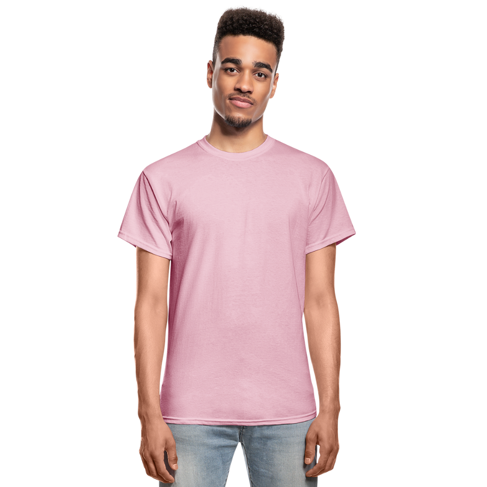 Customizable Gildan Ultra Cotton Adult T-Shirt add your own photos, images, designs, quotes, texts and more - light pink