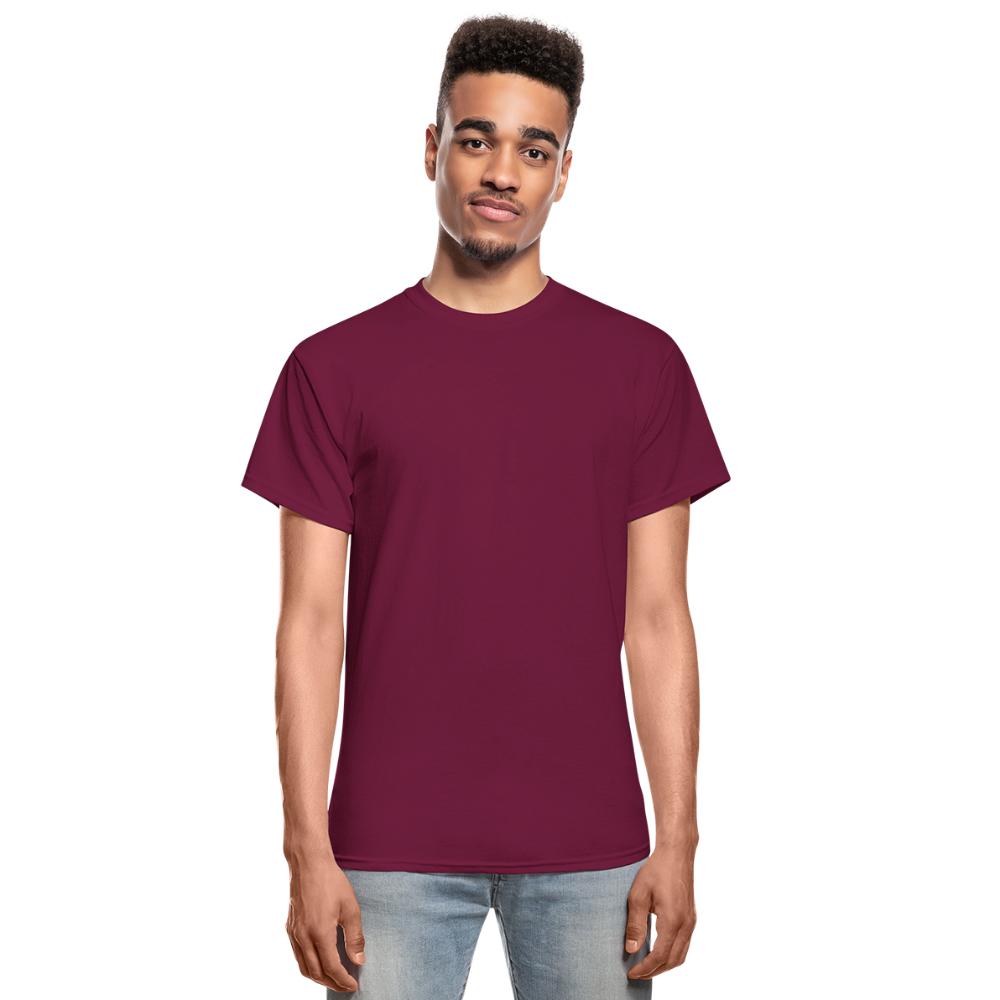 Customizable Gildan Ultra Cotton Adult T-Shirt add your own photos, images, designs, quotes, texts and more - burgundy