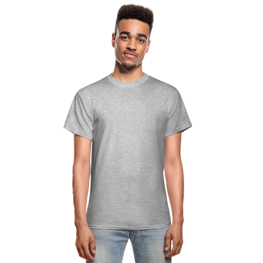 Customizable Gildan Ultra Cotton Adult T-Shirt add your own photos, images, designs, quotes, texts and more - heather gray