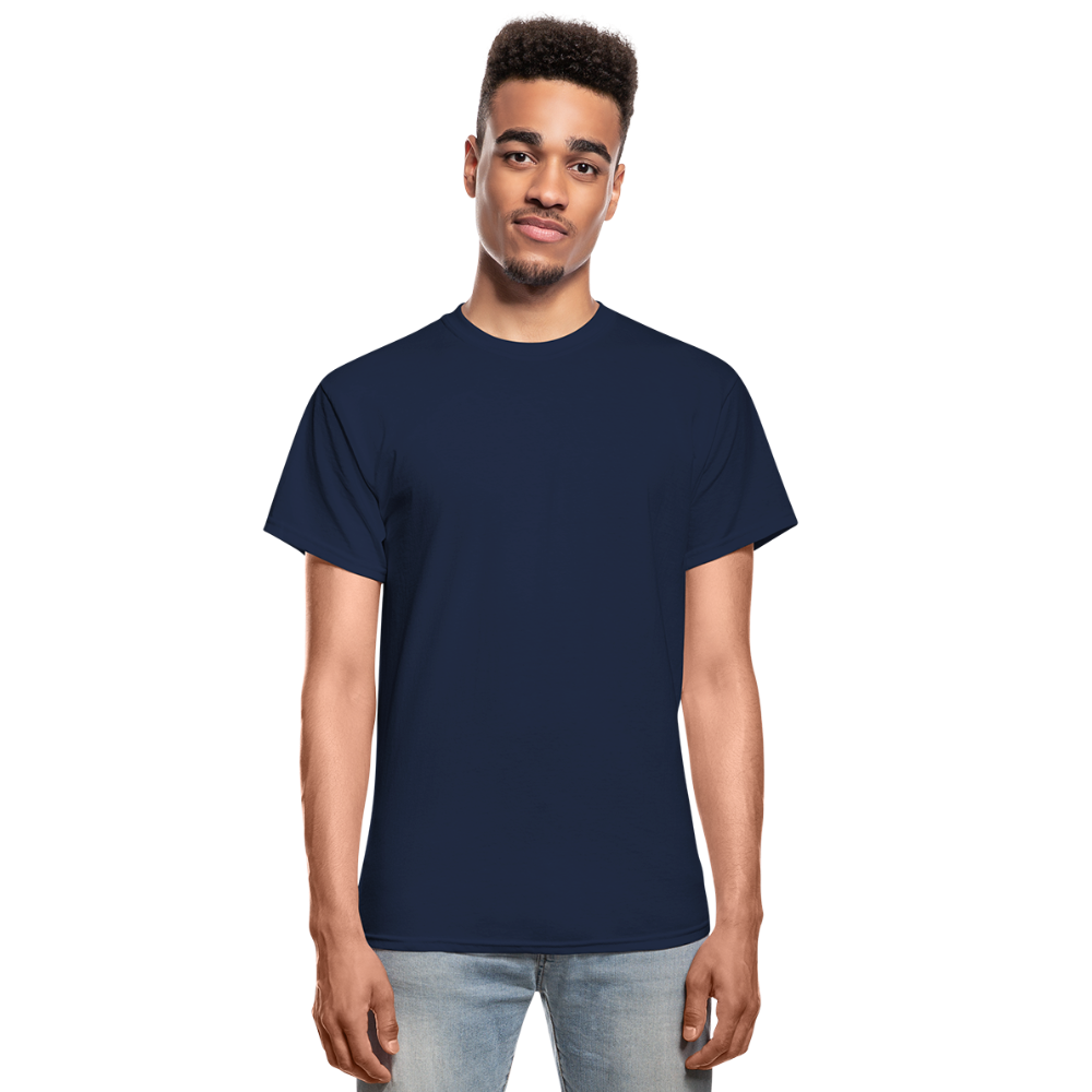 Customizable Gildan Ultra Cotton Adult T-Shirt add your own photos, images, designs, quotes, texts and more - navy