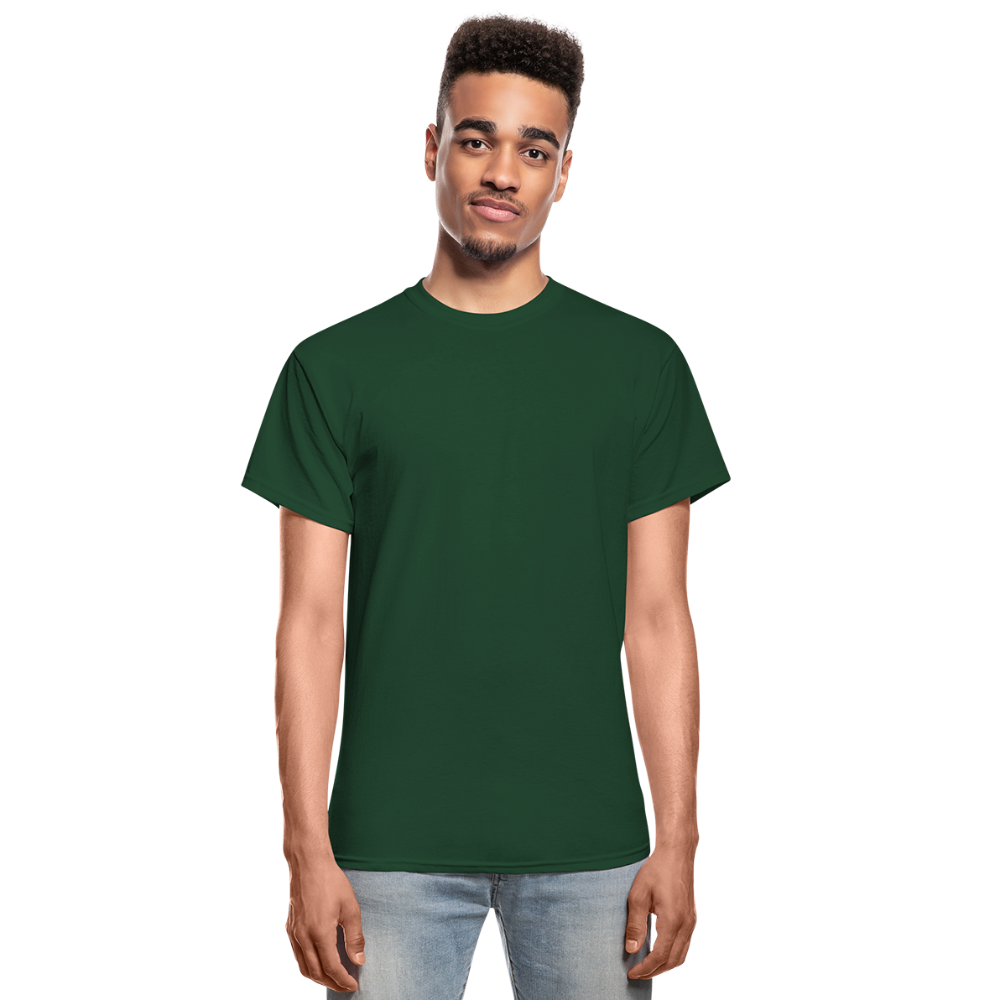 Customizable Gildan Ultra Cotton Adult T-Shirt add your own photos, images, designs, quotes, texts and more - forest green