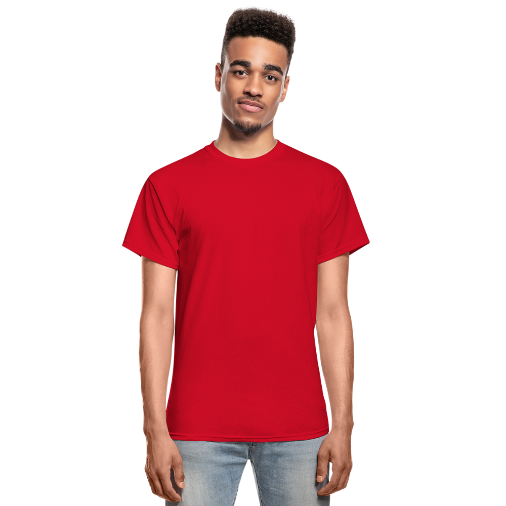 Customizable Gildan Ultra Cotton Adult T-Shirt add your own photos, images, designs, quotes, texts and more - red