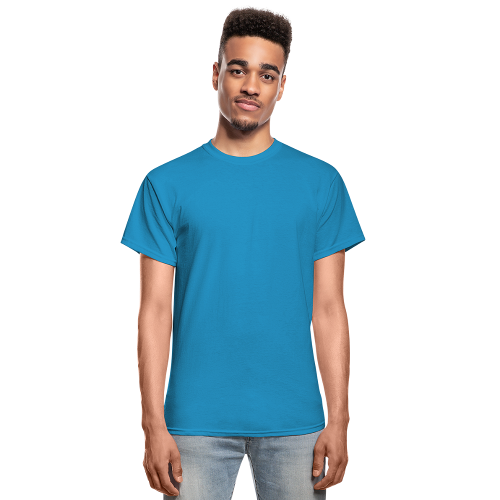 Customizable Gildan Ultra Cotton Adult T-Shirt add your own photos, images, designs, quotes, texts and more - turquoise