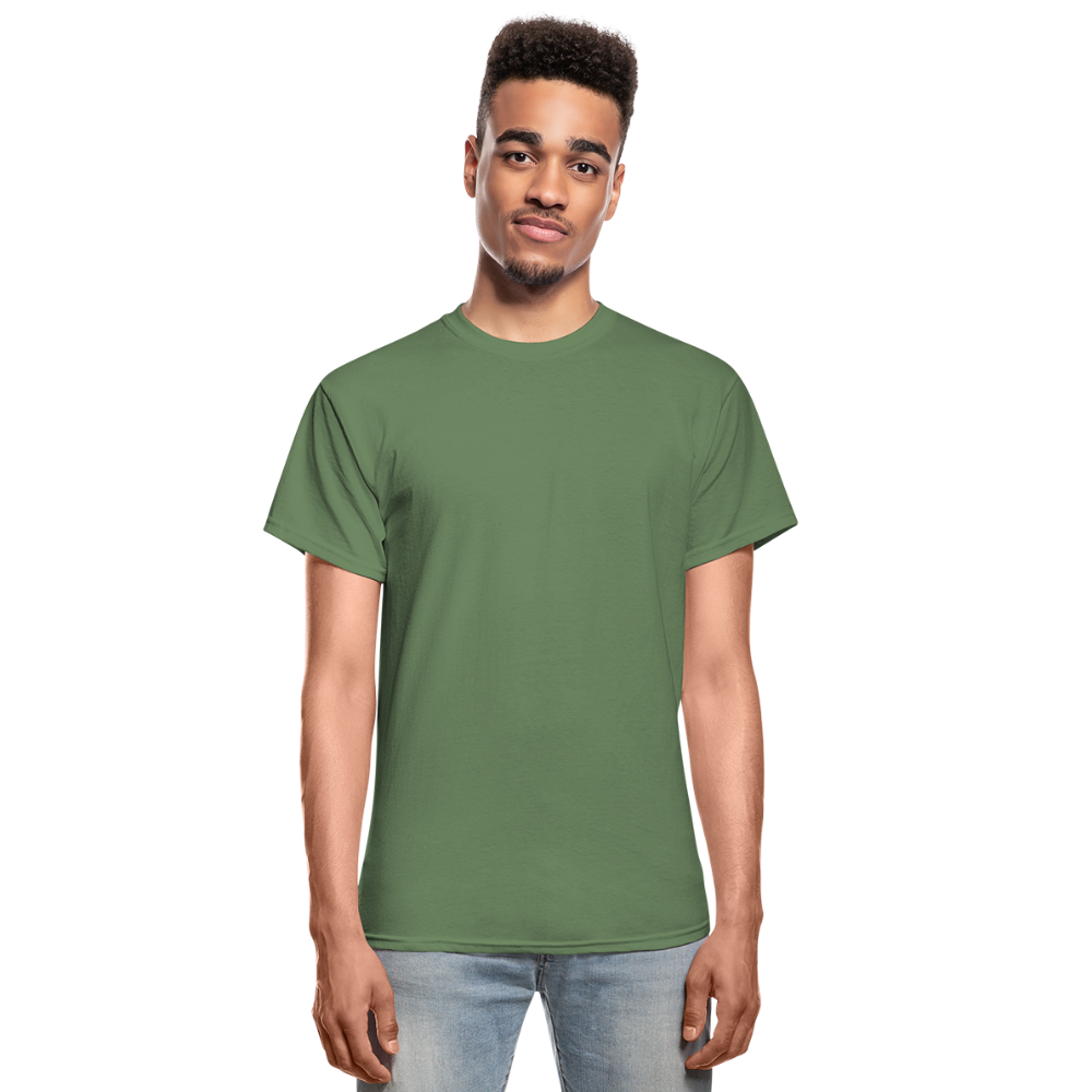 Customizable Gildan Ultra Cotton Adult T-Shirt add your own photos, images, designs, quotes, texts and more - military green