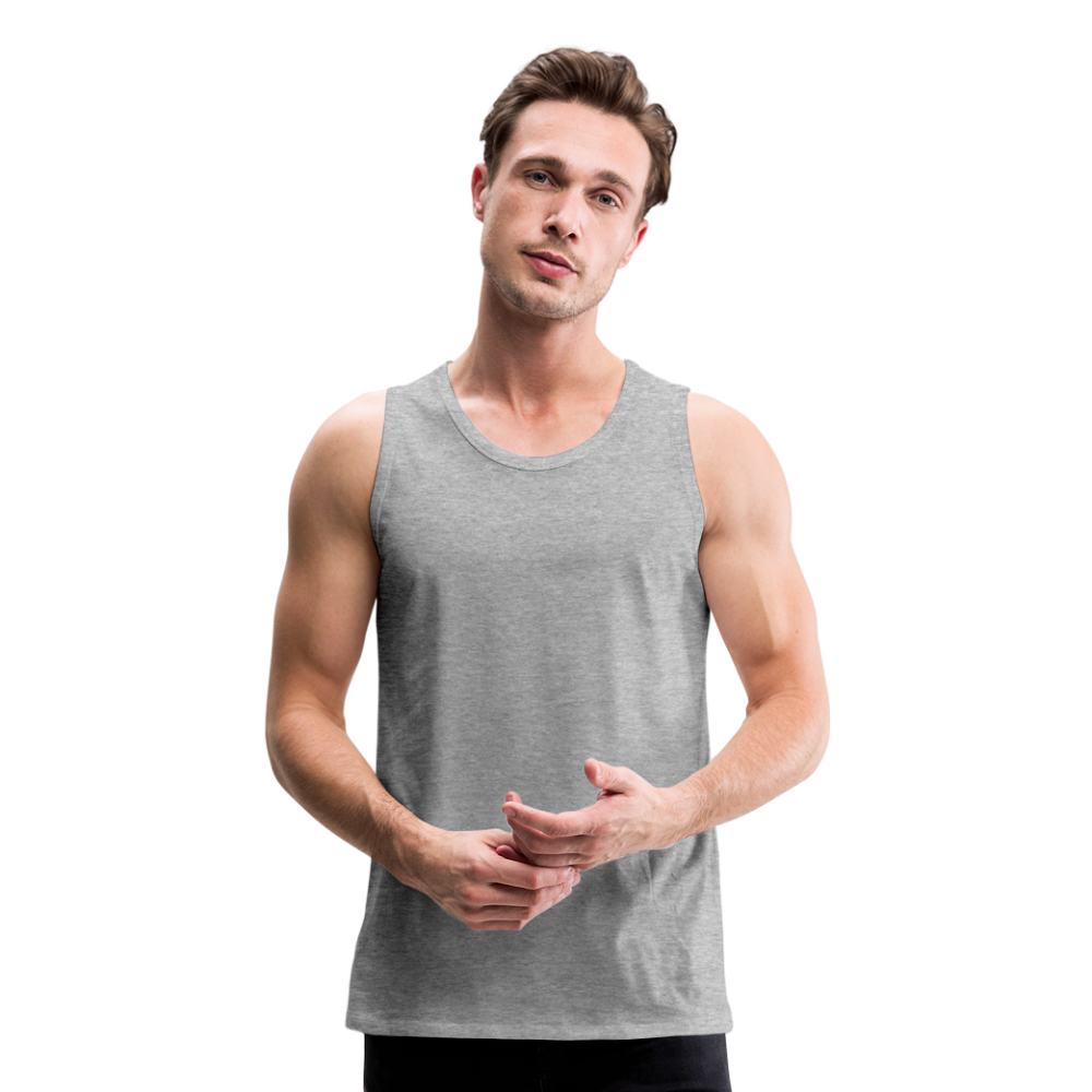 Customizable Men’s Premium Tank add your own photos, images, designs, quotes, texts and more - heather gray