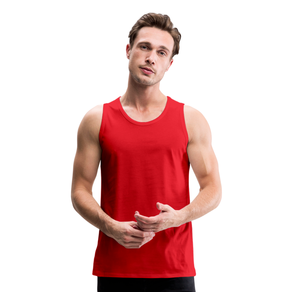Customizable Men’s Premium Tank add your own photos, images, designs, quotes, texts and more - red