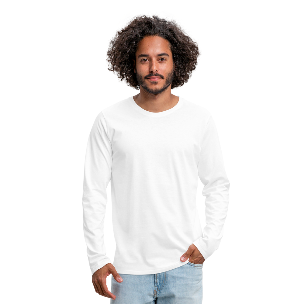 Customizable Men's Premium Long Sleeve T-Shirt add your own photos, images, designs, quotes, texts and more - white