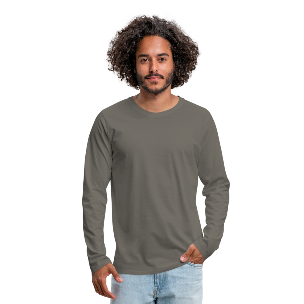 Customizable Men's Premium Long Sleeve T-Shirt add your own photos, images, designs, quotes, texts and more - asphalt gray