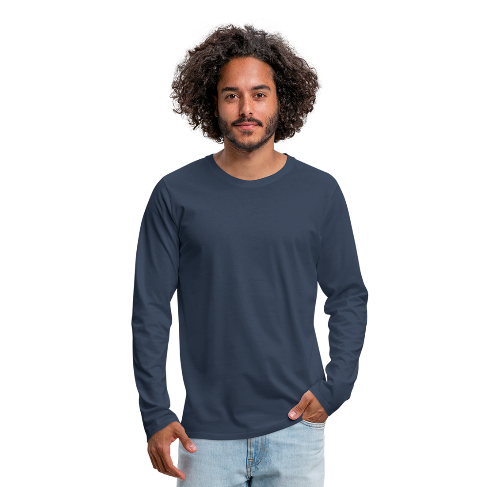 Customizable Men's Premium Long Sleeve T-Shirt add your own photos, images, designs, quotes, texts and more - navy
