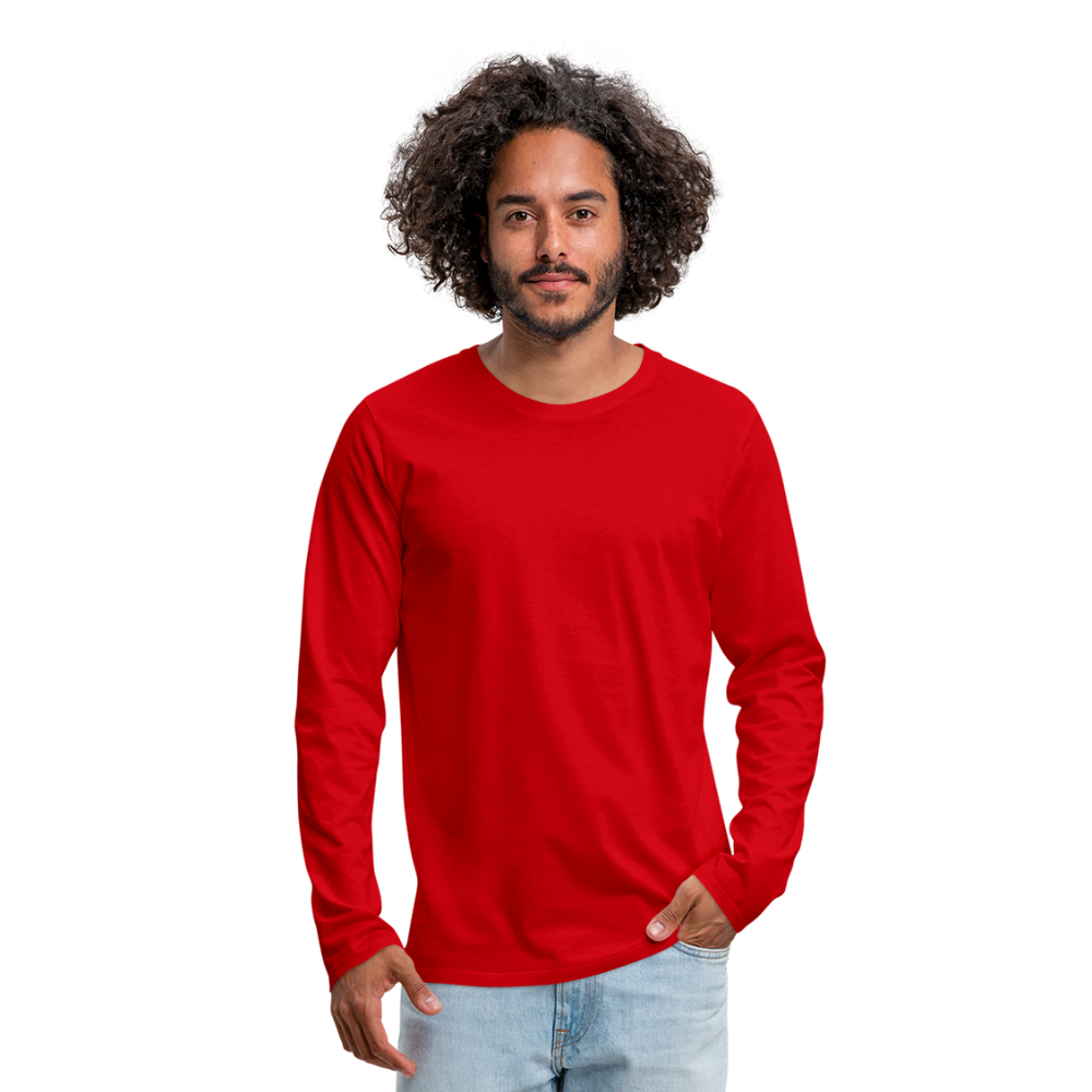 Customizable Men's Premium Long Sleeve T-Shirt add your own photos, images, designs, quotes, texts and more - red