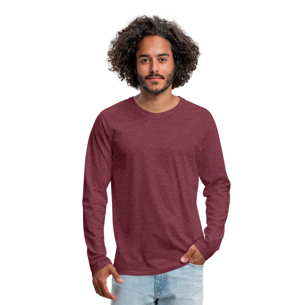 Customizable Men's Premium Long Sleeve T-Shirt add your own photos, images, designs, quotes, texts and more - heather burgundy
