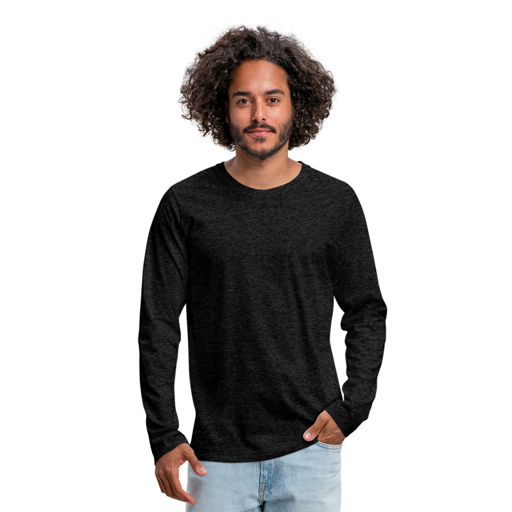 Customizable Men's Premium Long Sleeve T-Shirt add your own photos, images, designs, quotes, texts and more - charcoal gray
