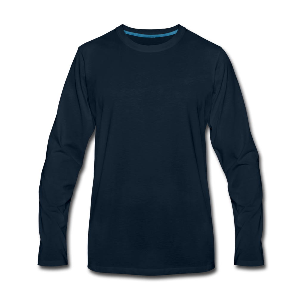 Customizable Men's Premium Long Sleeve T-Shirt add your own photos, images, designs, quotes, texts and more - deep navy