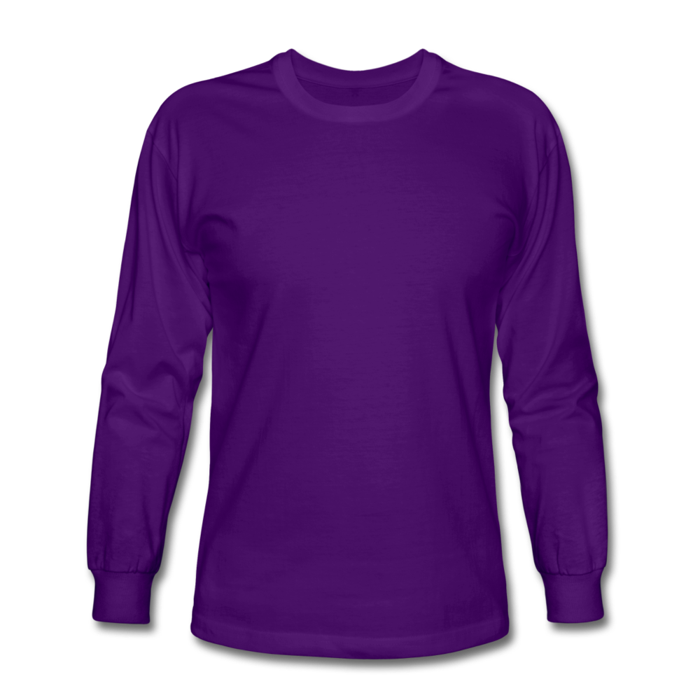 Customizable Men's Long Sleeve T-Shirt add your own photos, images, designs, quotes, texts and more - purple
