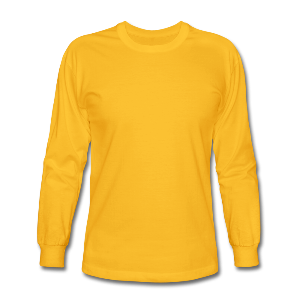 Customizable Men's Long Sleeve T-Shirt add your own photos, images, designs, quotes, texts and more - gold