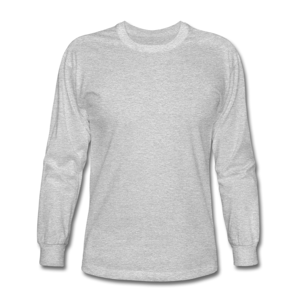 Customizable Men's Long Sleeve T-Shirt add your own photos, images, designs, quotes, texts and more - heather gray