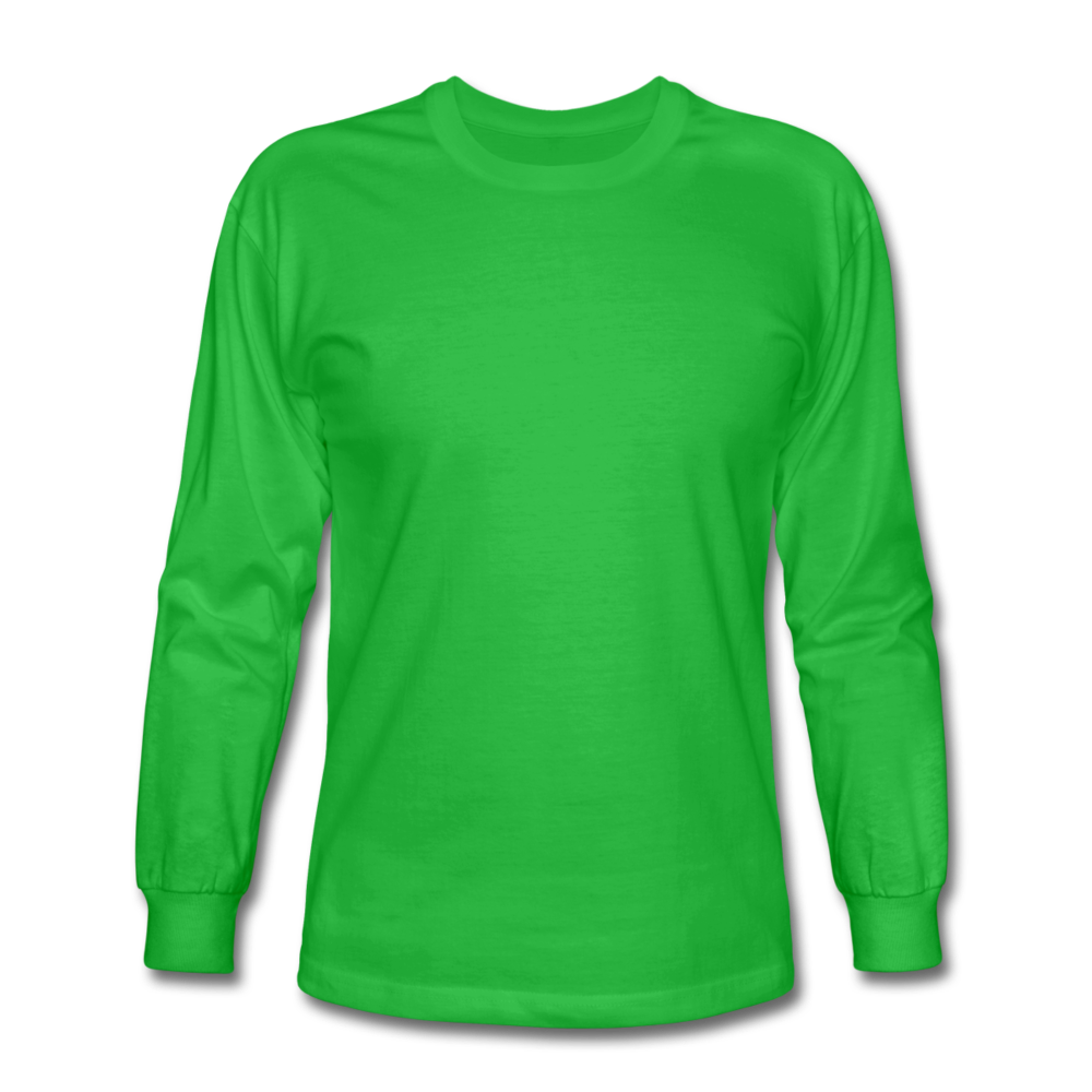 Customizable Men's Long Sleeve T-Shirt add your own photos, images, designs, quotes, texts and more - bright green