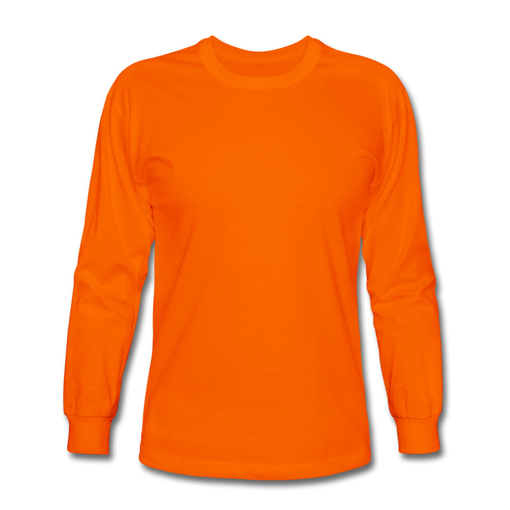 Customizable Men's Long Sleeve T-Shirt add your own photos, images, designs, quotes, texts and more - orange