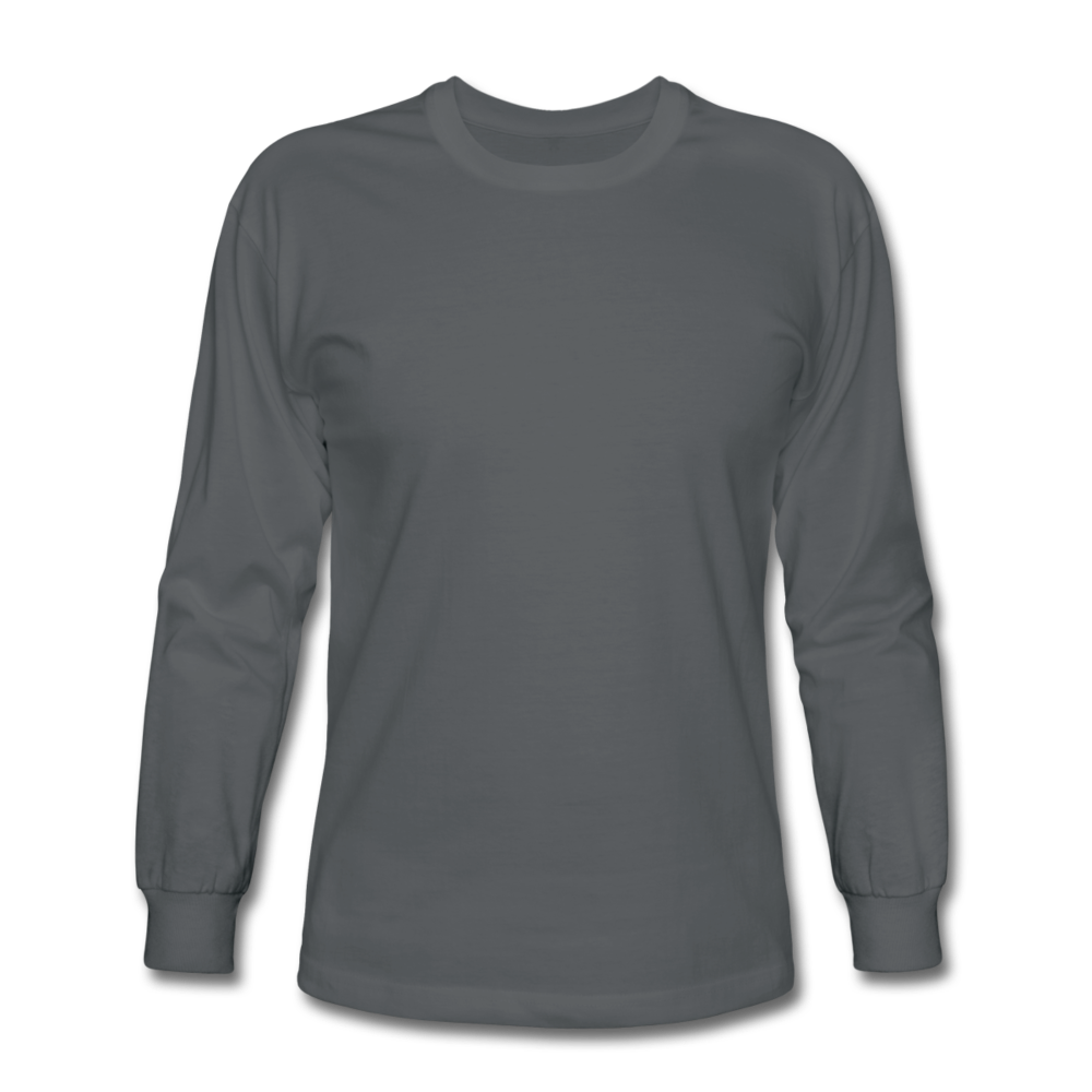 Customizable Men's Long Sleeve T-Shirt add your own photos, images, designs, quotes, texts and more - charcoal