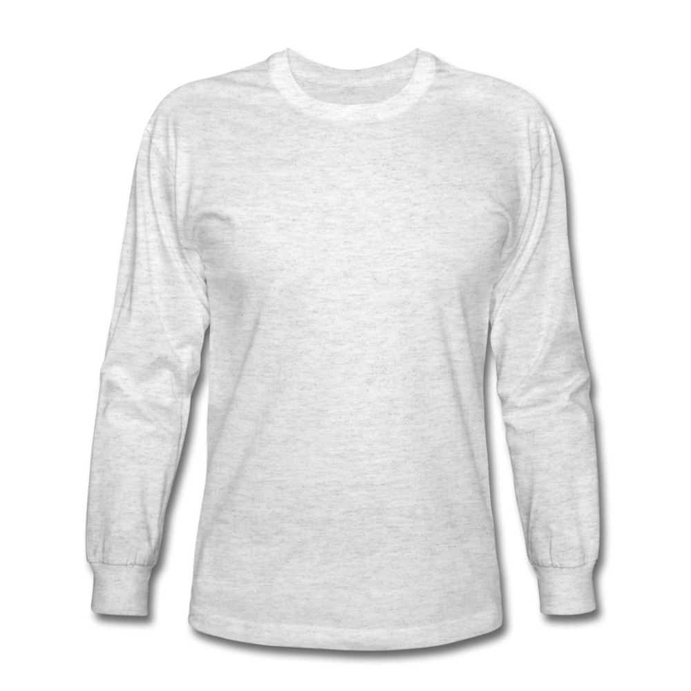 Customizable Men's Long Sleeve T-Shirt add your own photos, images, designs, quotes, texts and more - light heather gray