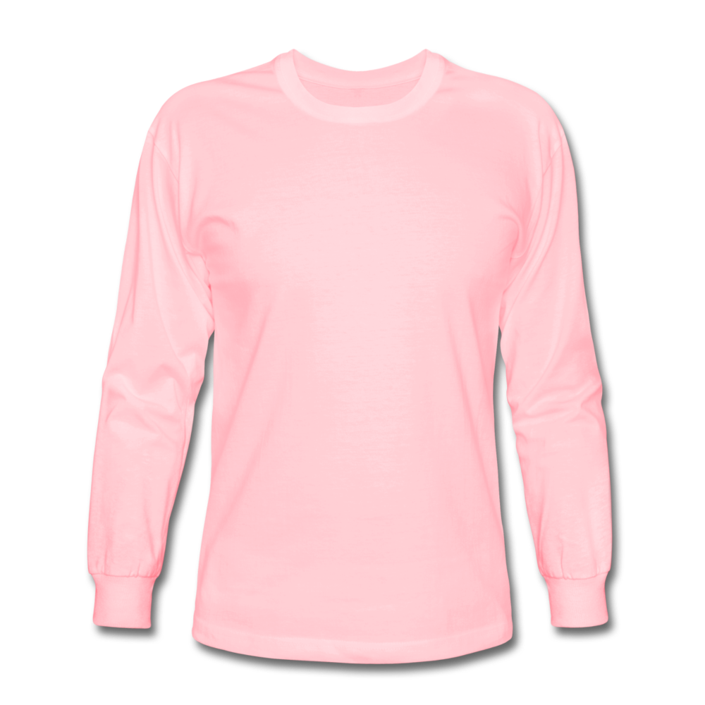 Customizable Men's Long Sleeve T-Shirt add your own photos, images, designs, quotes, texts and more - pink
