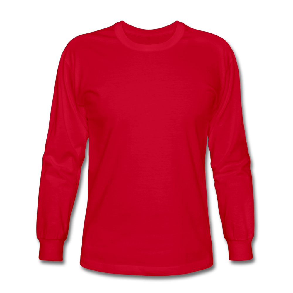 Customizable Men's Long Sleeve T-Shirt add your own photos, images, designs, quotes, texts and more - red