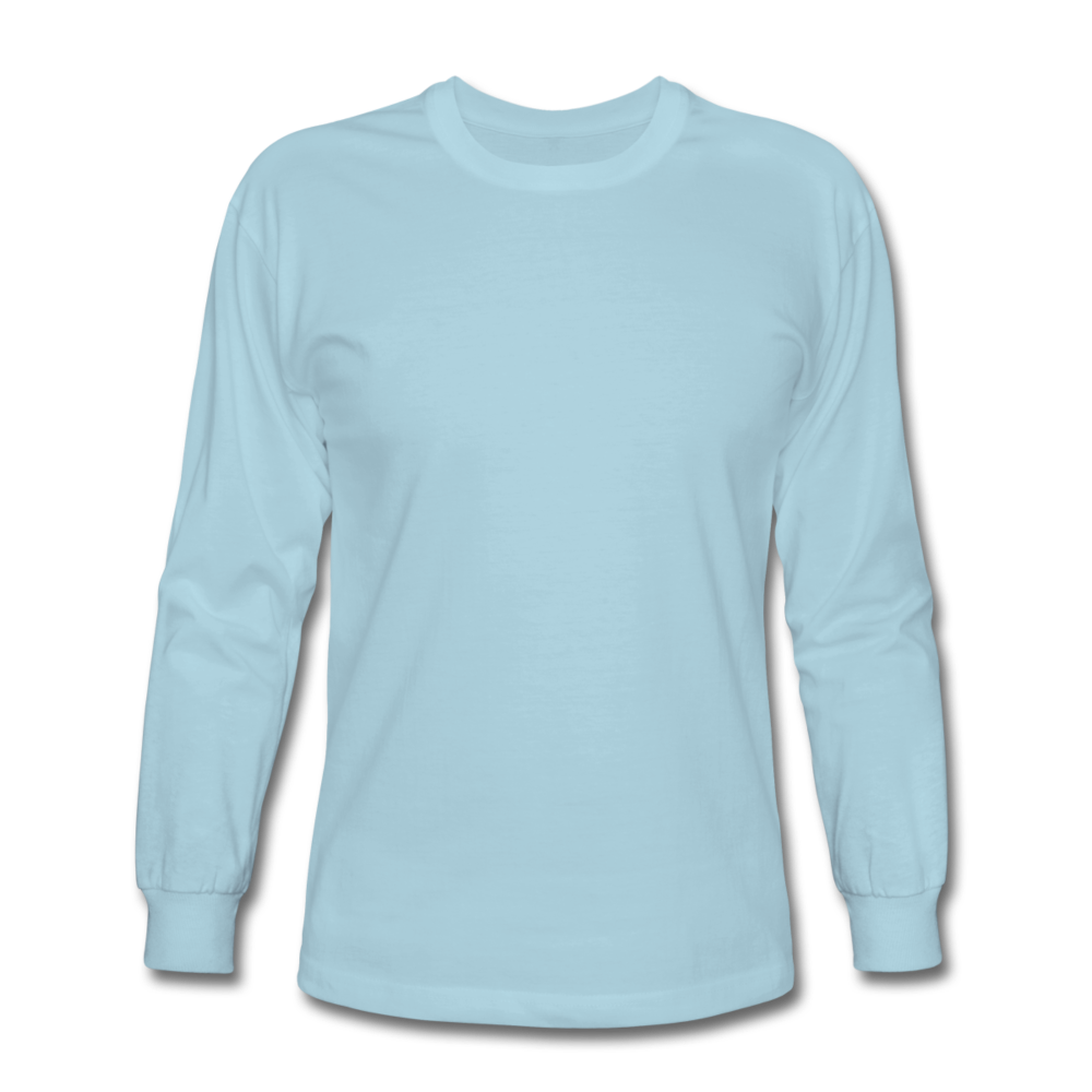 Customizable Men's Long Sleeve T-Shirt add your own photos, images, designs, quotes, texts and more - powder blue