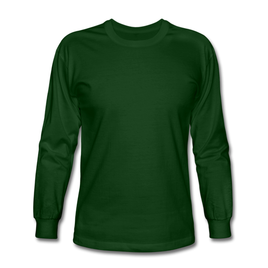 Customizable Men's Long Sleeve T-Shirt add your own photos, images, designs, quotes, texts and more - forest green