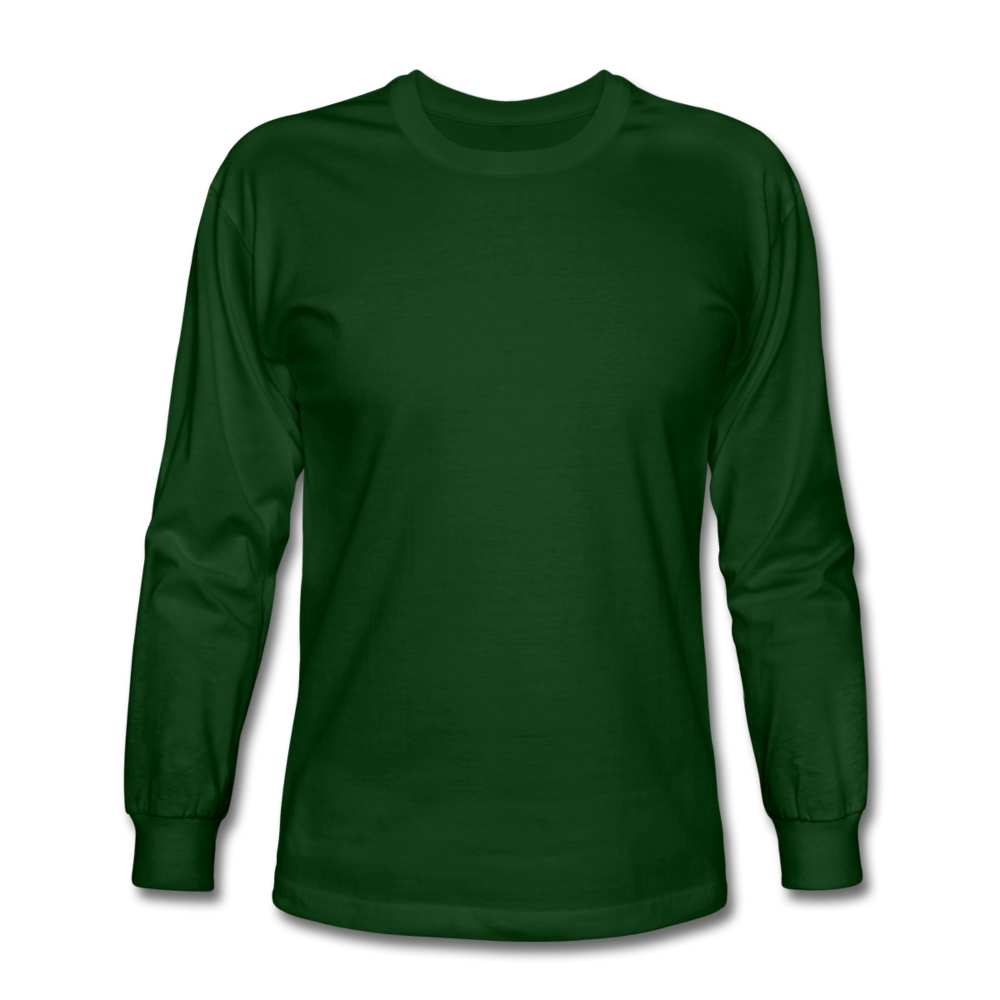 Customizable Men's Long Sleeve T-Shirt add your own photos, images, designs, quotes, texts and more - forest green