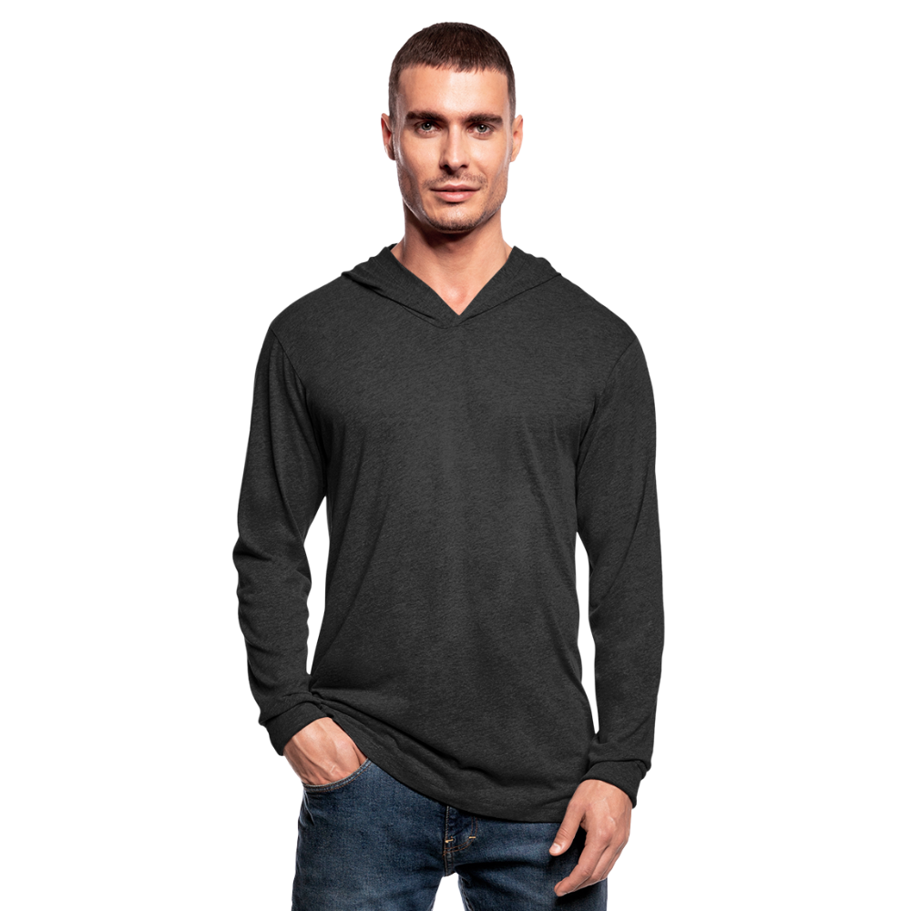 Customizable Unisex Tri-Blend Hoodie Shirt add your own photos, images, designs, quotes, texts and more - heather black