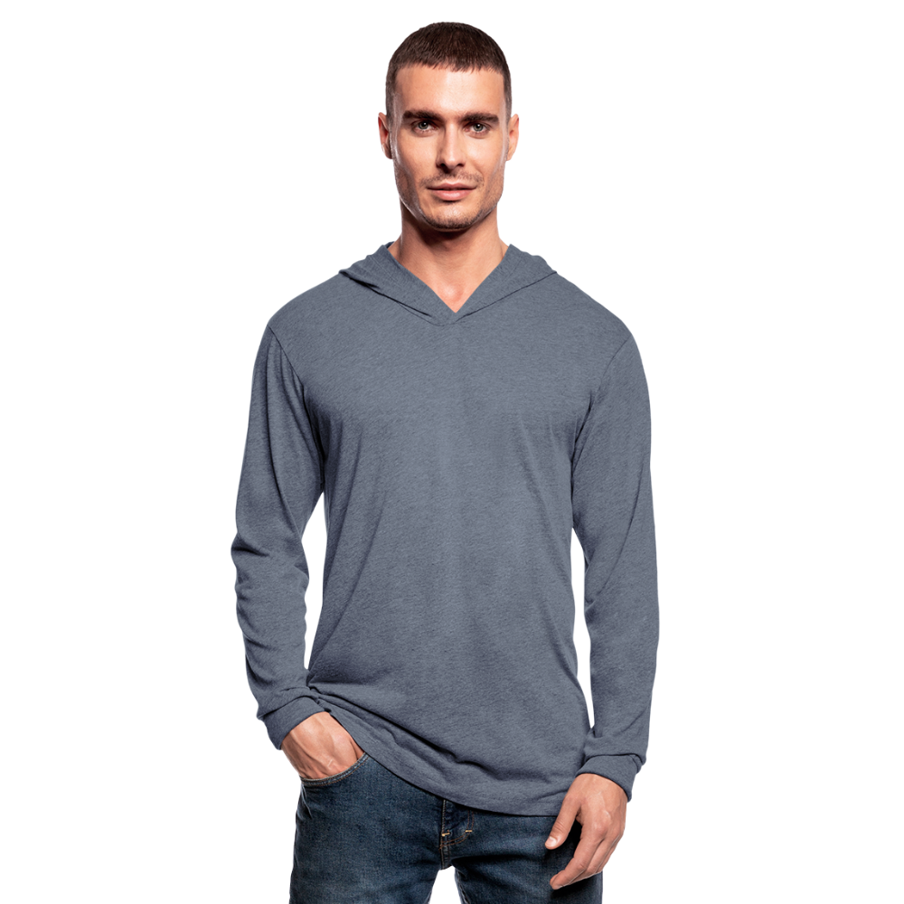 Customizable Unisex Tri-Blend Hoodie Shirt add your own photos, images, designs, quotes, texts and more - heather blue