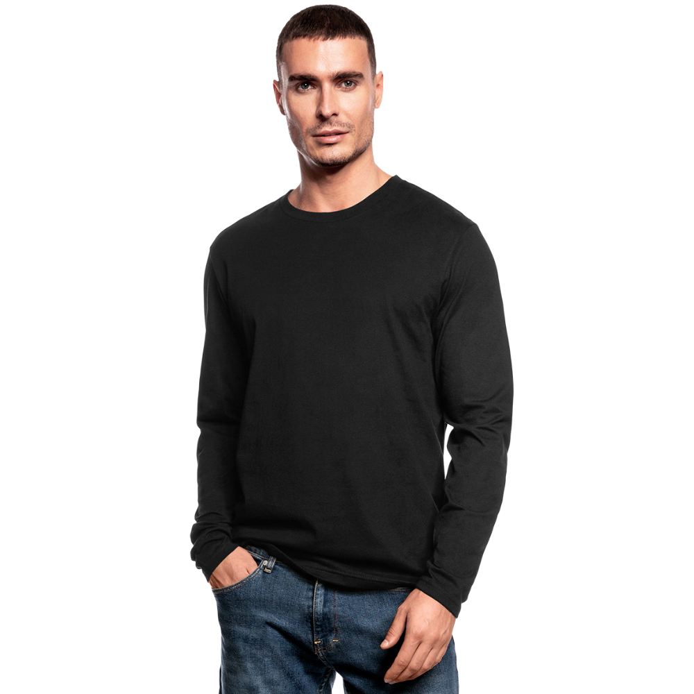 Customizable Men's Long Sleeve T-Shirt by Next Level add your own photos, images, designs, quotes, texts and more - black