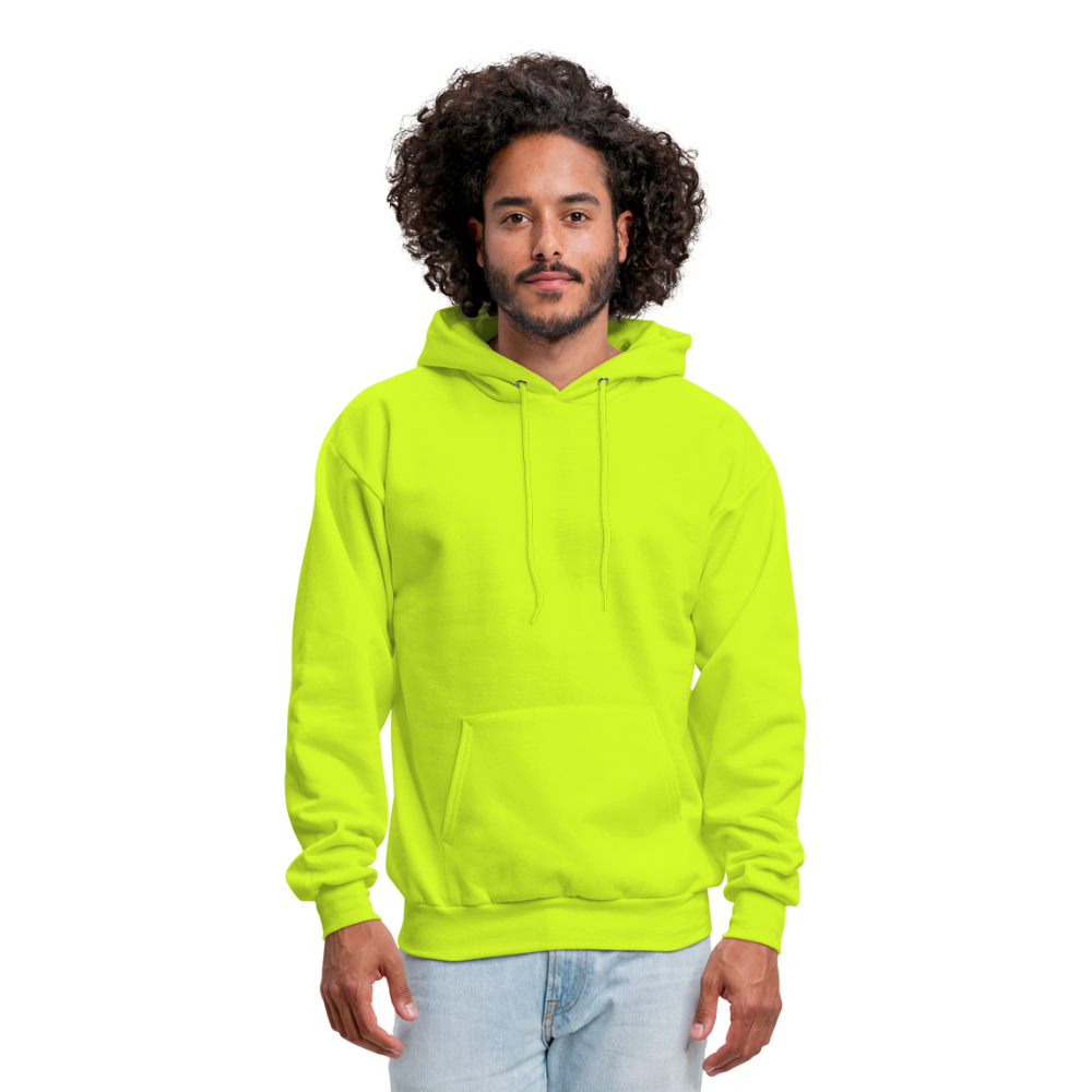 Customizable Men's Hoodie add your own photos, images, designs, quotes, texts and more - safety green