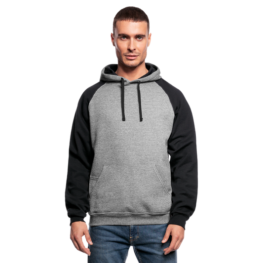 Customizable Unisex Color block Hoodie add your own photos, images, designs, quotes, texts and more - heather gray/black