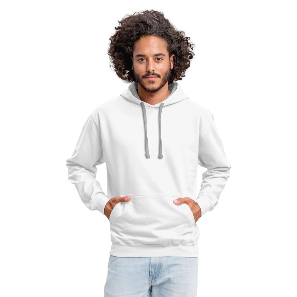 Customizable Unisex Contrast Hoodie add your own photos, images, designs, quotes, texts and more - white/gray