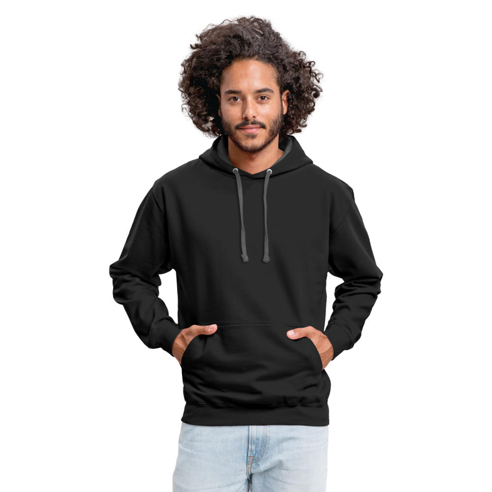 Customizable Unisex Contrast Hoodie add your own photos, images, designs, quotes, texts and more - black/asphalt